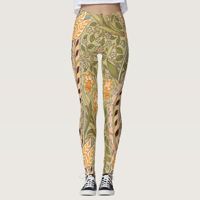 Leggings William Morris Daffodil Garden Flor Classic Bota (Anverso)