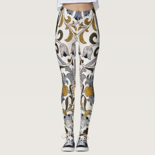 Leggings William Morris Flor floral Lodden