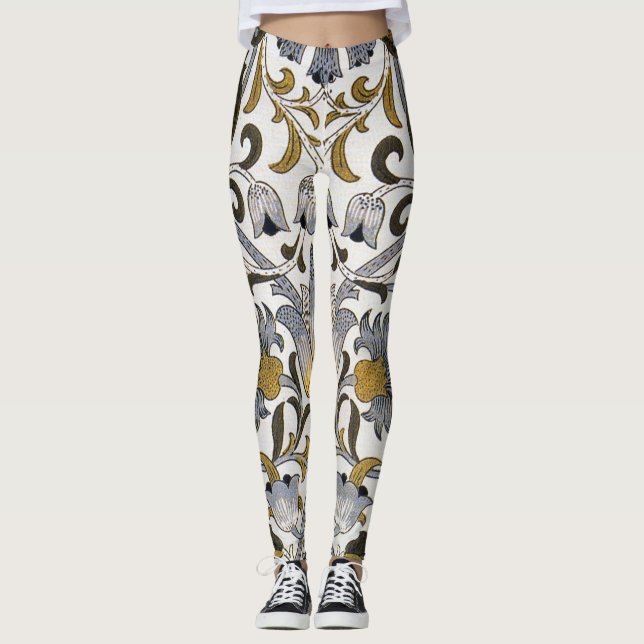 Leggings William Morris Flor floral Lodden (Anverso)