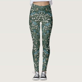 Leggings William Morris Floral Azul Blanco y Verde