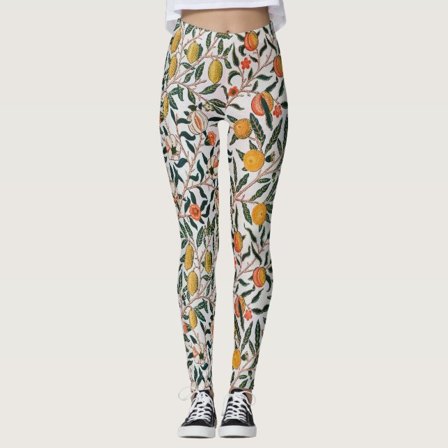 Leggings William Morris Frutas Vintage Granada Blanco (Anverso)