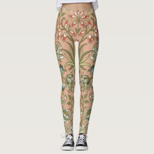 Leggings William Morris Hyacinth Flower Rosa Art