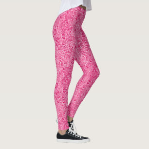 Leggings William Morris Indian, Fuchsia y Pastel Rosa