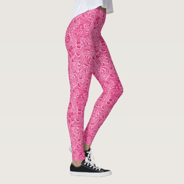 Leggings William Morris Indian, Fuchsia y Pastel Rosa (Derecha)