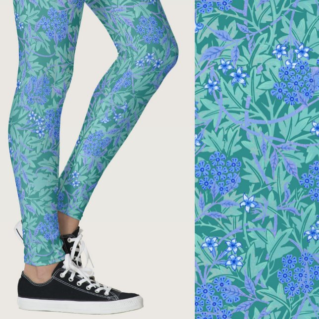 Leggings William Morris Inspired Blue Floral Patterned (Subido por el creador)