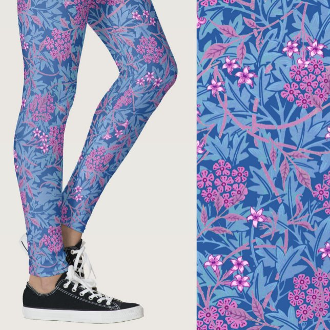 Leggings William Morris Inspired Blue Floral Patterned (Subido por el creador)