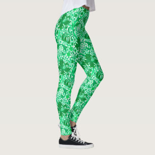 Leggings William Morris Iris y Lily, Jade Green