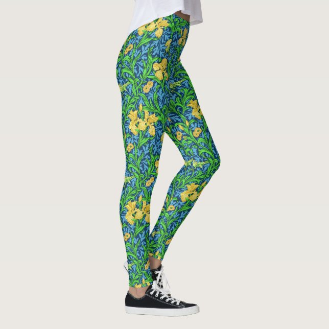 Leggings William Morris irlandeses, amarillo y azul cobalto (Derecha)