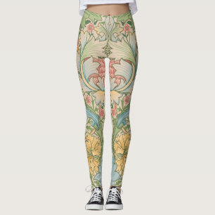 Leggings William Morris Myrtle Flor Floral Botánica