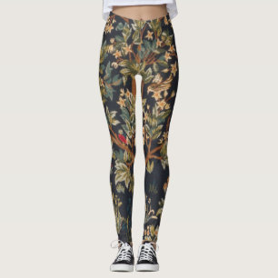 Leggings William Morris - Original Del Árbol De La Vida