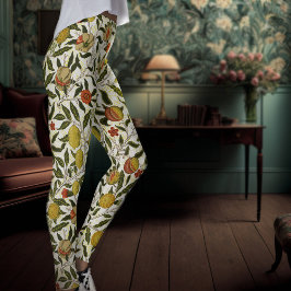 Leggings William Morris Pomegranate Lemons Frutas Amarillas