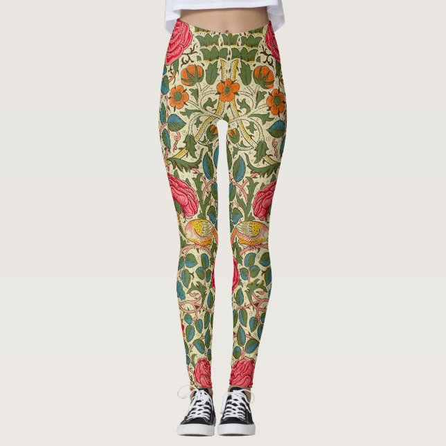 Leggings William Morris Rosa Floral Chintz Pink (Anverso)