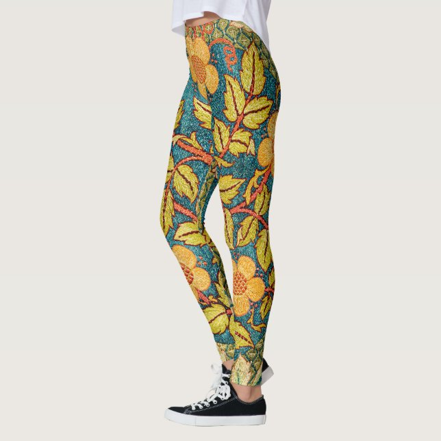 Leggings William Morris Rosa Wreath: Arte y artesanía clási (Izquierda)