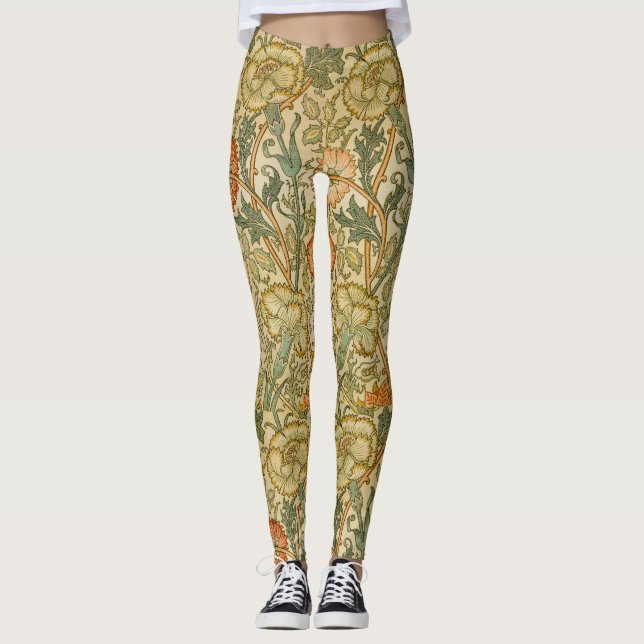 Leggings William Morris - Rosa y Rosa de época (Anverso)