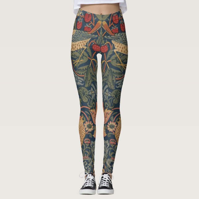 Leggings William Morris Strawberry Thieves Aves (Anverso)