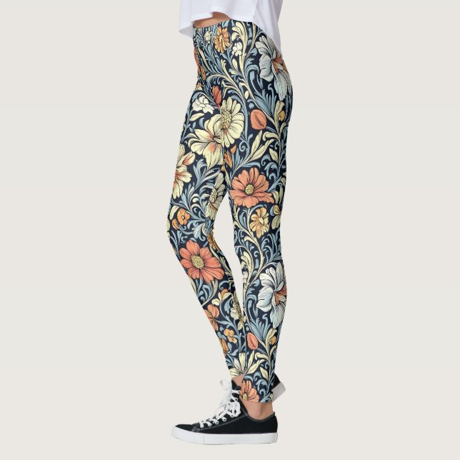 Leggings William Morris style floral acanthus pattern (Izquierda)