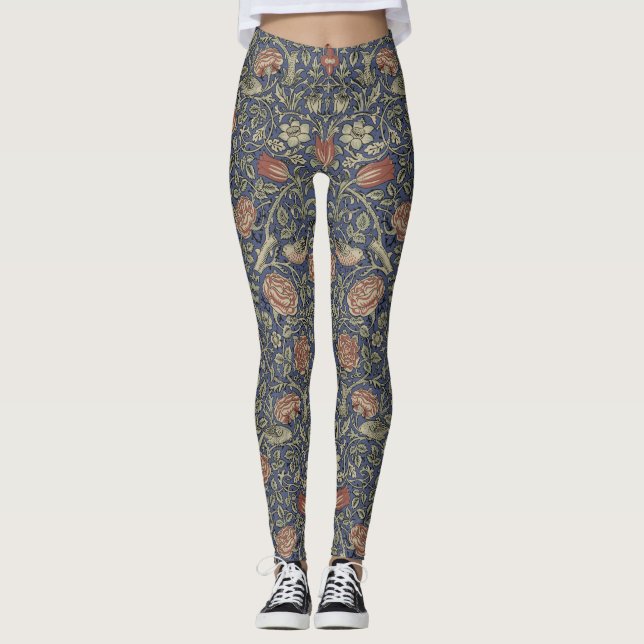 Leggings William Morris Tudor Rosa Wallpaper (Anverso)