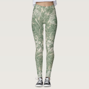Leggings william morris tulip wallpaper textile green