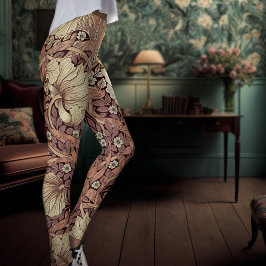 Leggings William Morris, un Rosa polvoriento de yoga de dos
