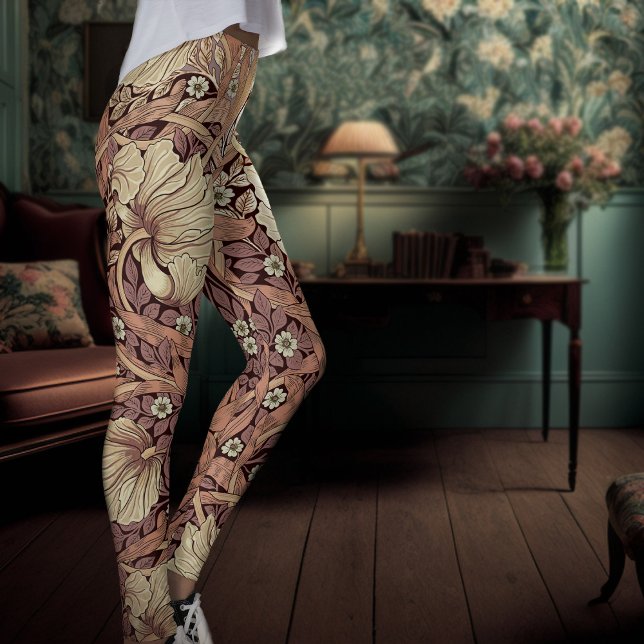 Leggings William Morris, un Rosa polvoriento de yoga de dos (Subido por el creador)