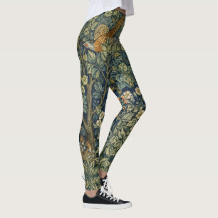 Leggings William Morris Vintage Faisán Ardilla Flor