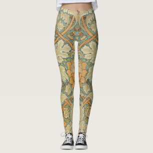 Leggings William Morris - Vintage Foliage & Floral Pattern