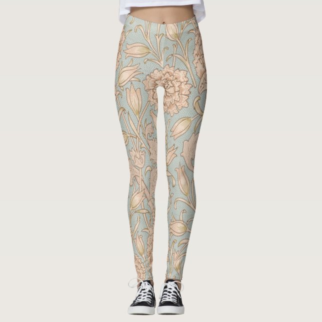 Leggings William Morris Wild Tulip Flower Floral Design (Anverso)