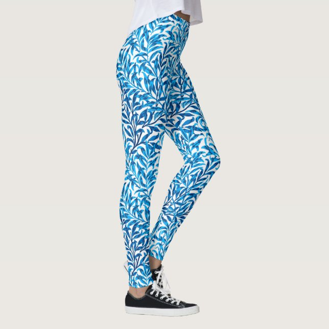 Leggings William Morris Willow Bough, Cobalt Blue & White (Derecha)