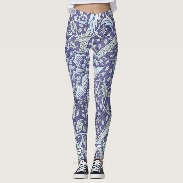 Leggings William Morris Windrush flores azules florales (Anverso)
