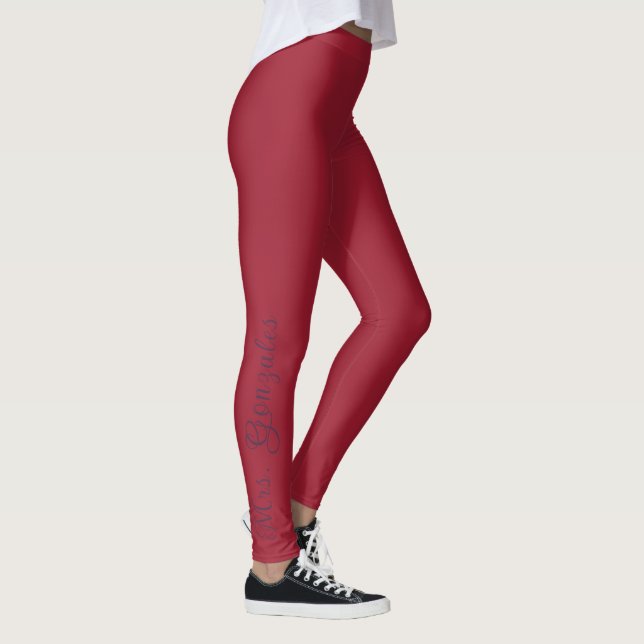Leggings Wine Country Wedding Burgundy & Aubergine Script  (Derecha)