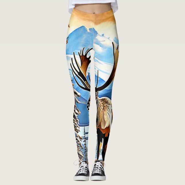 Leggings Winter Elk Majesty Design (Anverso)