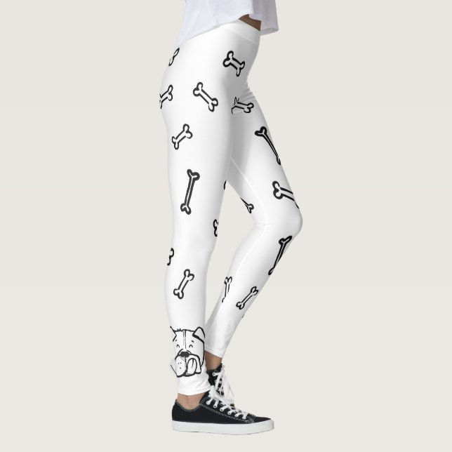 Leggings with english bulldog and bones pattern (Derecha)