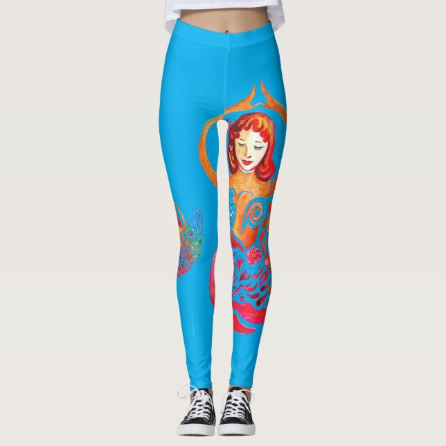 Leggings with Yoga Meditation Woman rainbow Design (Anverso)