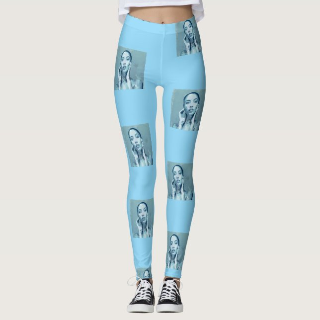 Leggings "Woman in Blue" Premium Canvas  (Anverso)