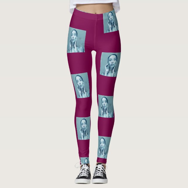 Leggings "Woman in Blue" Premium Canvas  (Anverso)