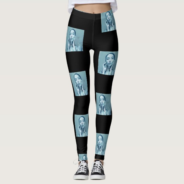 Leggings "Woman in Blue" Premium Canvas  (Anverso)