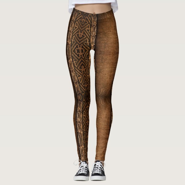 Leggings Wood ornamento - Power yoga Ir (Anverso)