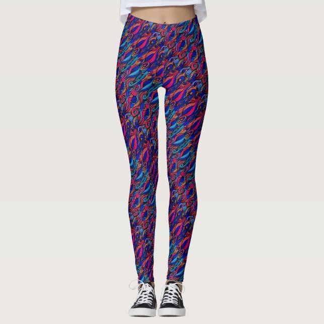 Leggings Wool Topped paisley (Anverso)