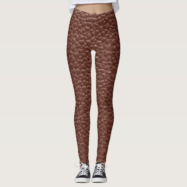 Leggings Worn Faux Brown Leather (Anverso)