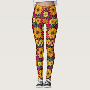 Leggings ¡Wow! Patrón floral colorido y brillante.