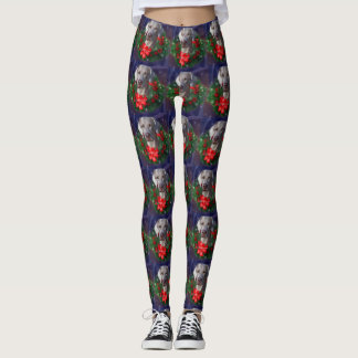 Leggings Wreath Navidades de Weimaraner