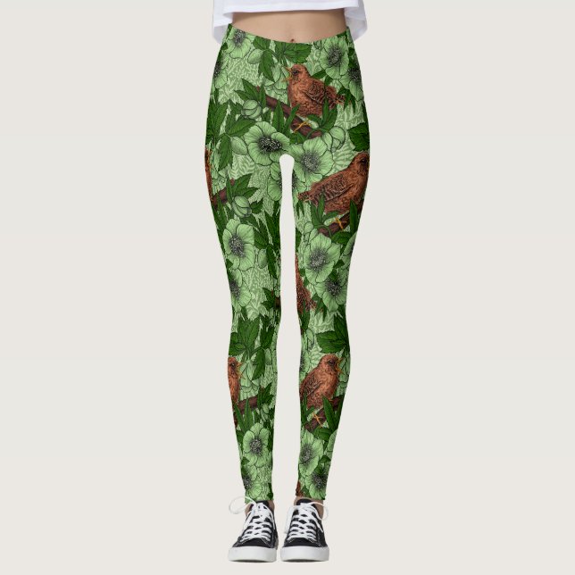 Leggings Wren y hellebore, verde claro (Anverso)