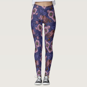 Leggings Wren y hellebore, violeta y rosa