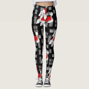 Leggings xmas santa claus poodle