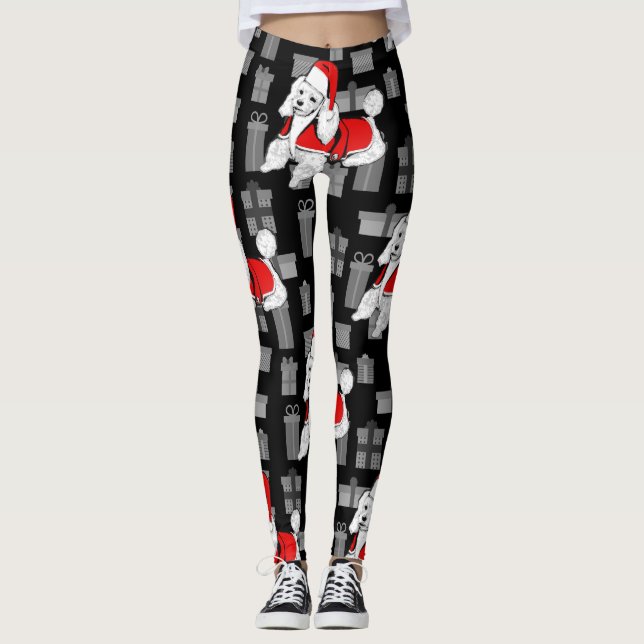 Leggings xmas santa claus poodle (Anverso)