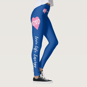 Leggings XOXO Corazón Rosa Blanco XOXO Abrazos Besos Azul