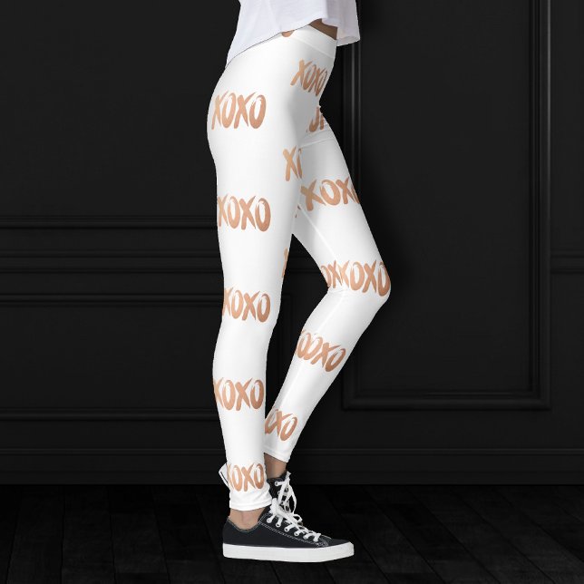 Leggings XOXO Rosa Gold | Pincel de cobre moderno (Subido por el creador)