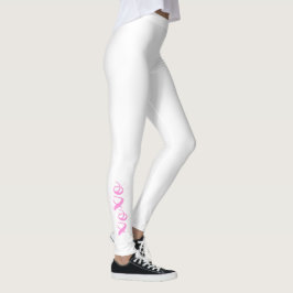 Leggings Xoxo Texto rosa Guay Blanco único