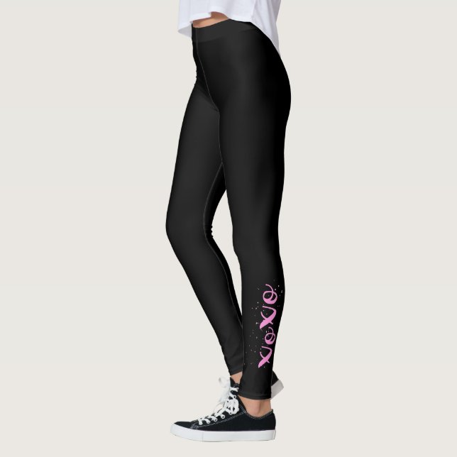 Leggings Xoxo Texto rosa Guay Único Negro (Izquierda)