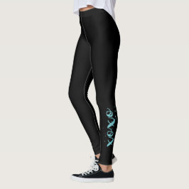 Leggings xoxo Turquoise Texto Guay Único Negro
